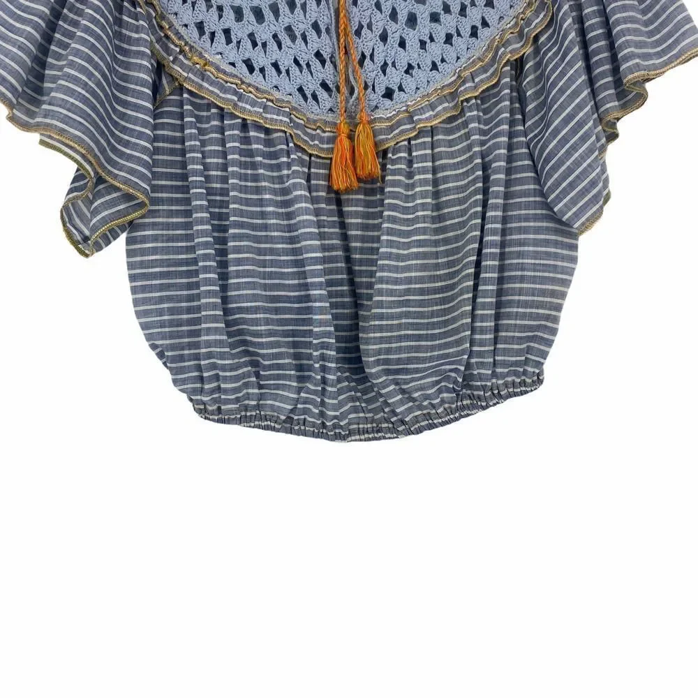 OPEN TO OFFERS! Free People Blue Striped Women's Top - Picture 5 of 11